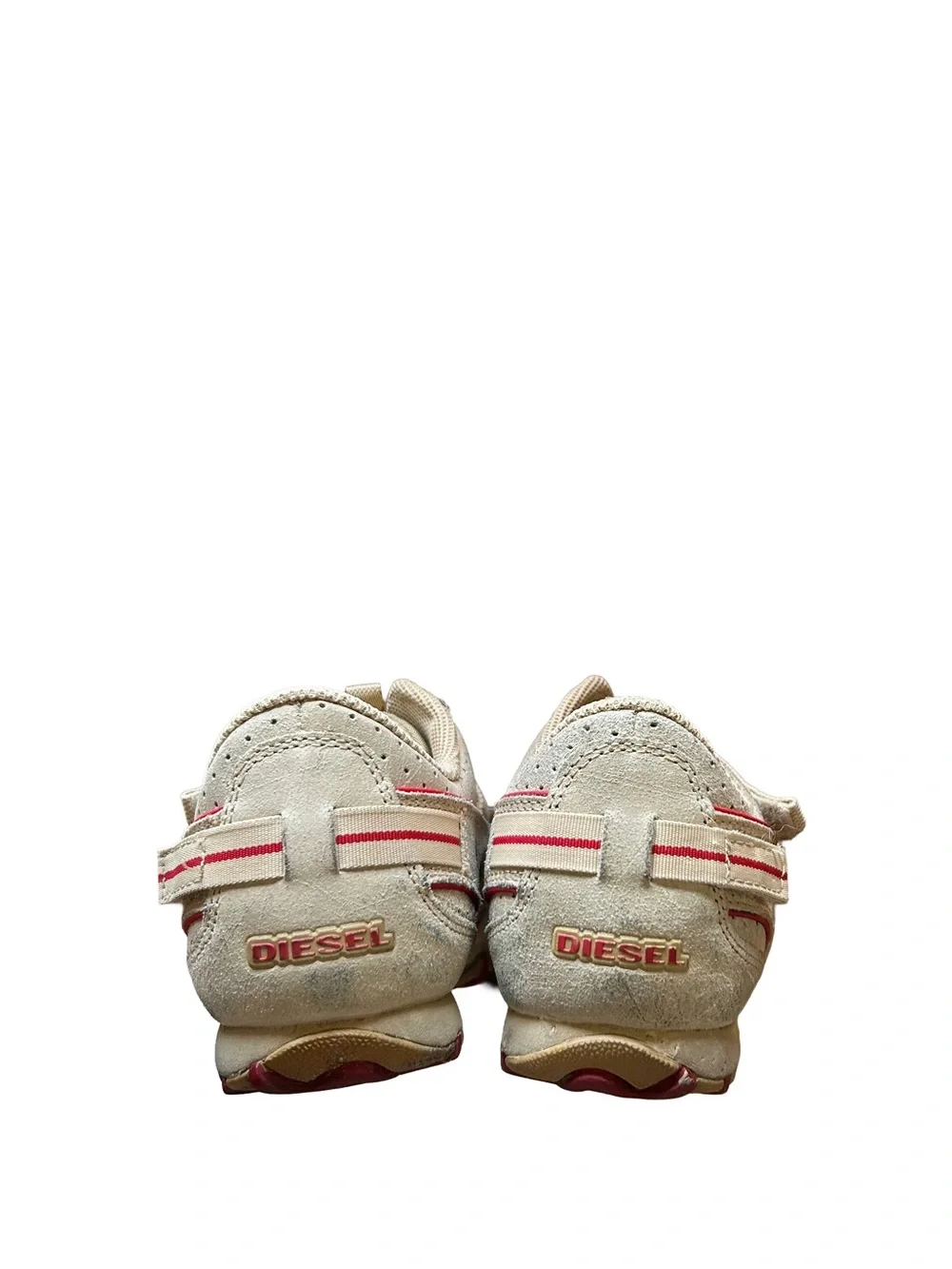 Vintage Y2K Archive Blokette Diesel Explorer Suede Moto Trainers - Tan Red